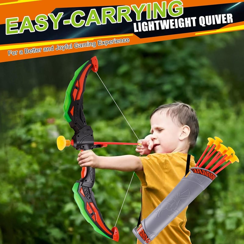 TWFRIC 2 Pack Bow and Arrow for Kids Sports and Outdoor Play Toys Archery Set with LED Light Up 16 Arrows 1 Standing Target 2 Quiver Indoor Outdoors Toy for Age 3-12 Year Old Boy Girl Gift - Image 3